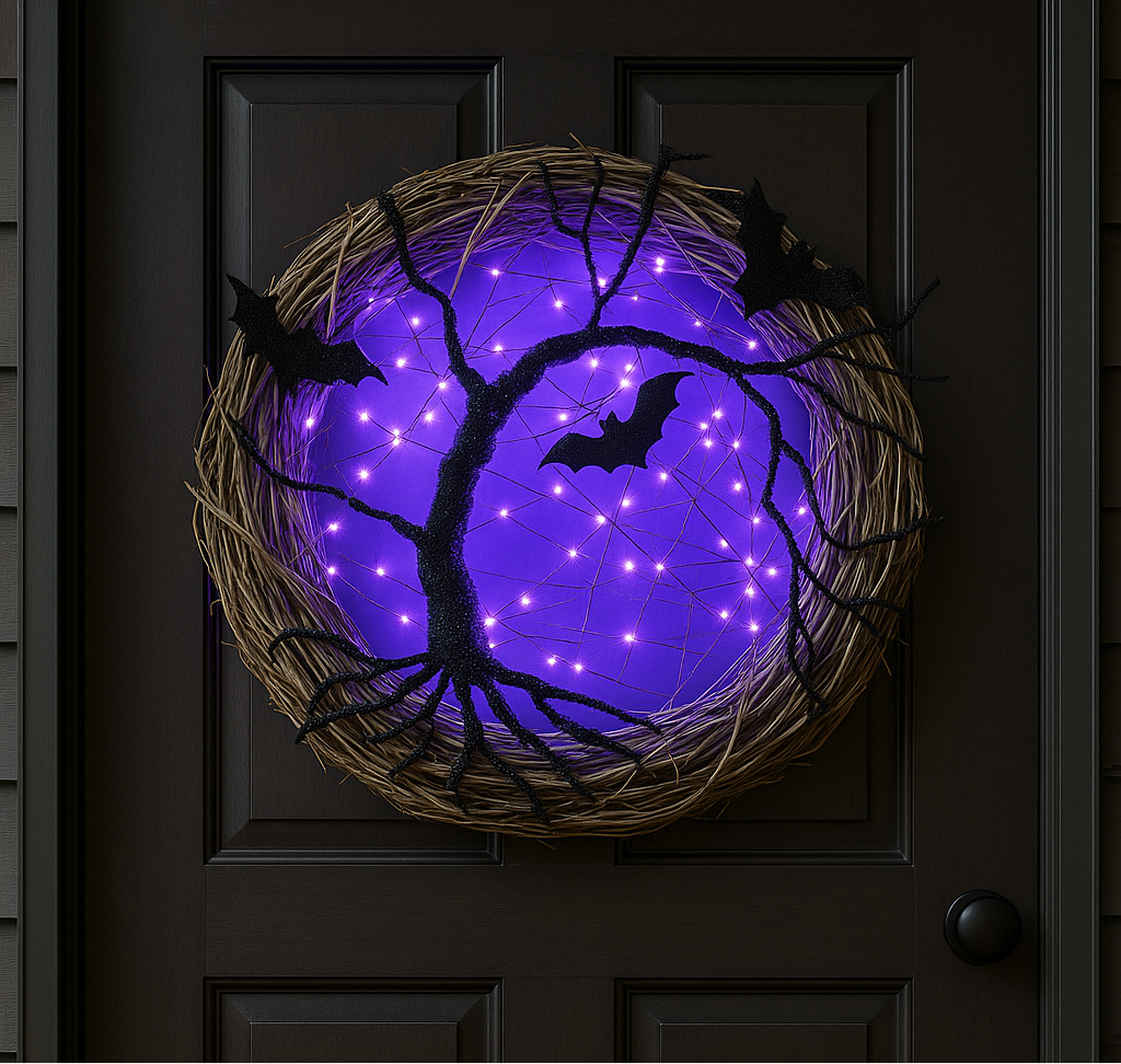 Halloween LED Wreath – Door Decoration