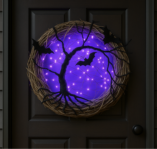 Halloween LED Wreath – Door Decoration