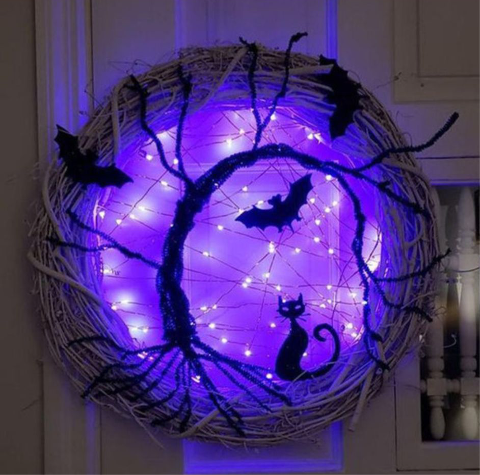 Halloween LED Wreath – Door Decoration