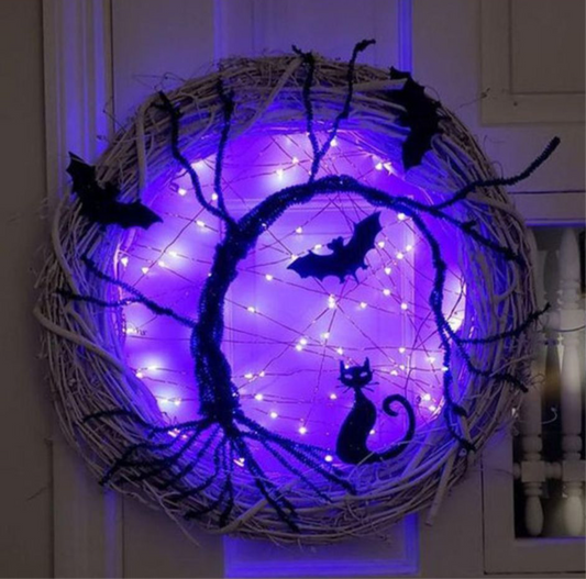 Halloween LED Wreath – Door Decoration